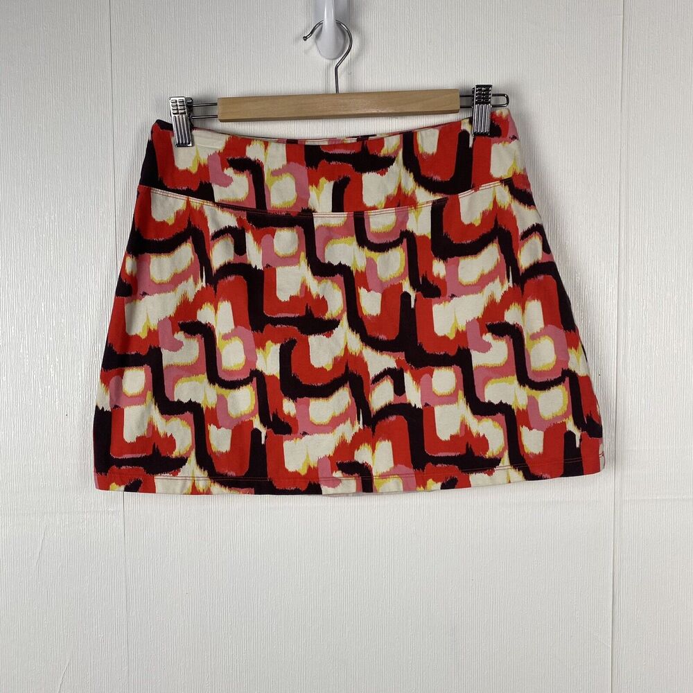 Patagonia Woman’s Mini Skirt Multicolor Organic Cotton Blend Pull On Size Small